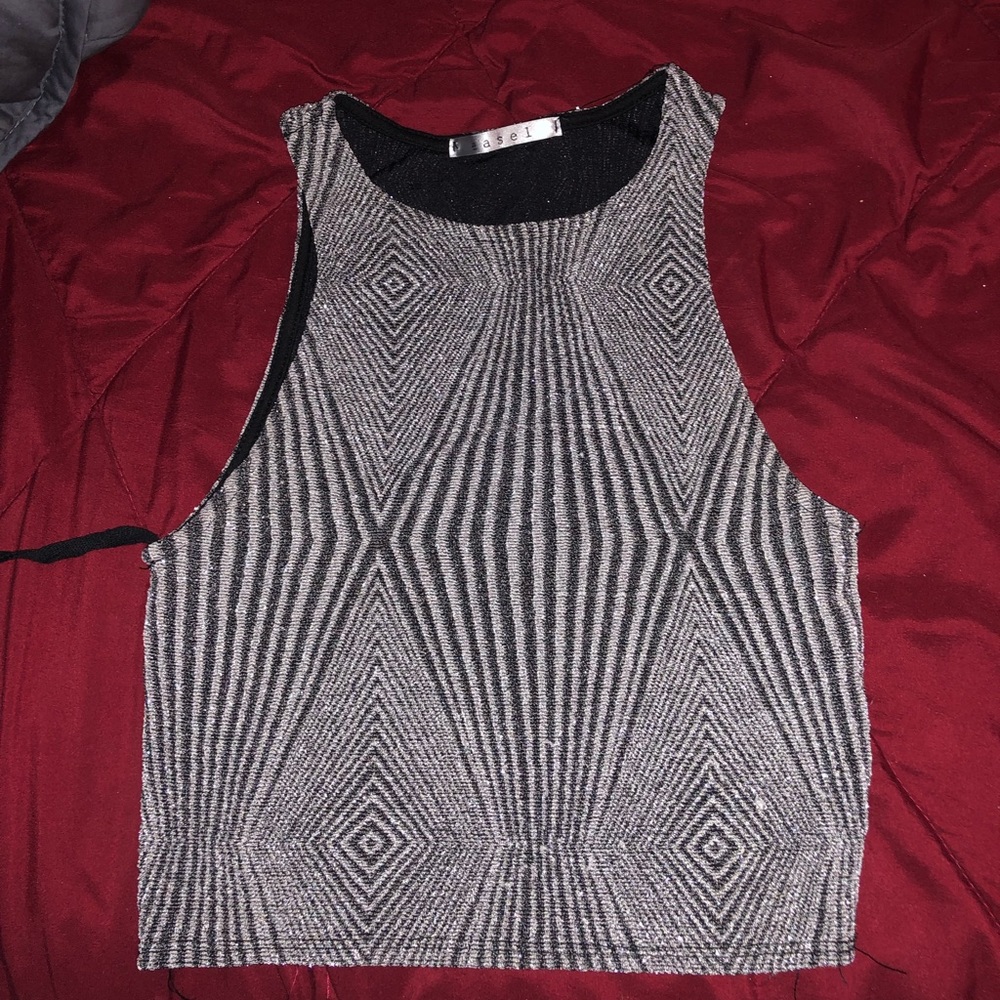 silver stretch crop top